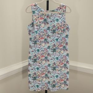 Talbots Print Vacacion Beach Scenery Shift Dress Size 10P